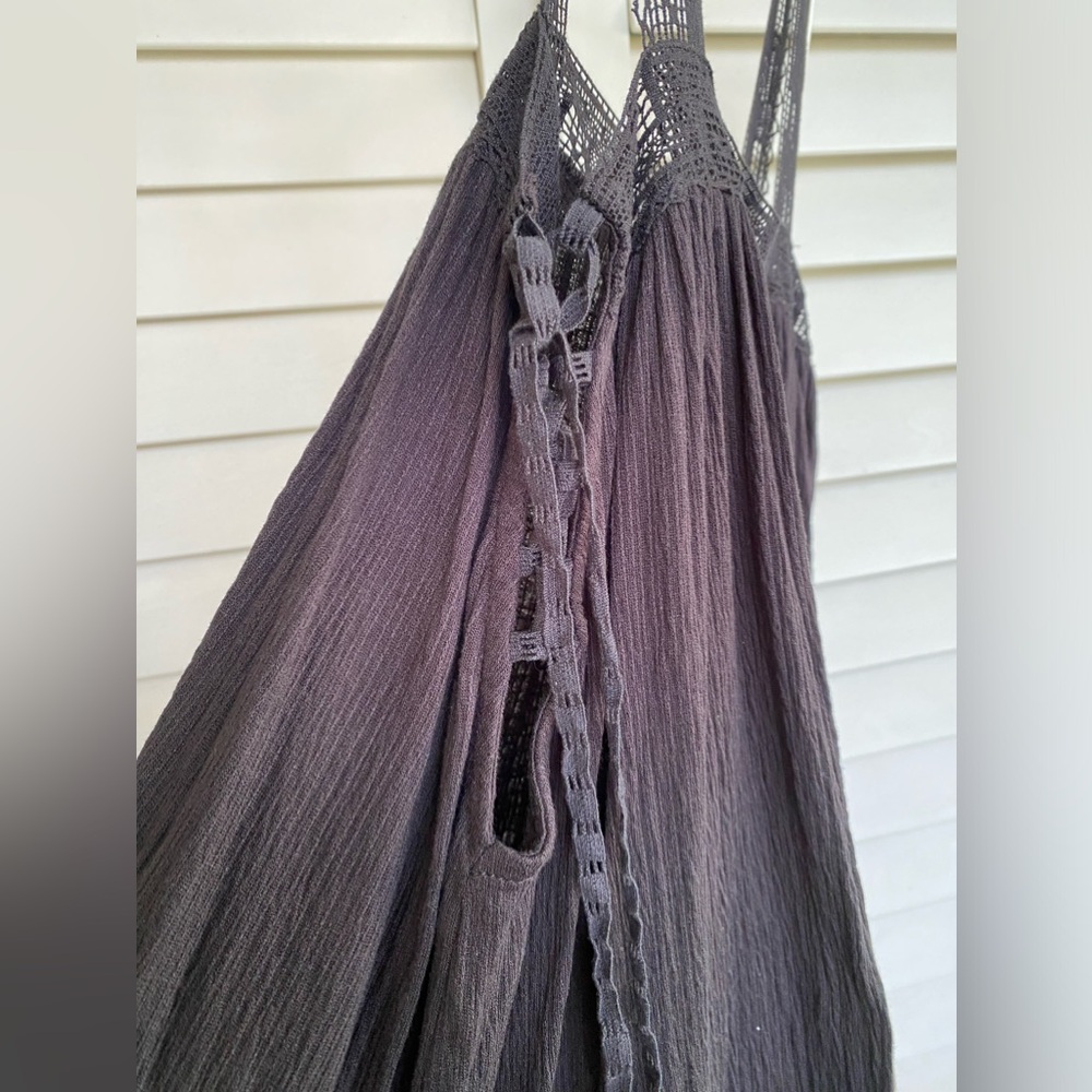NWT Free People Crochet Ruffled Trapeze Mini Dress Black Size XS - Picture 2 of 15